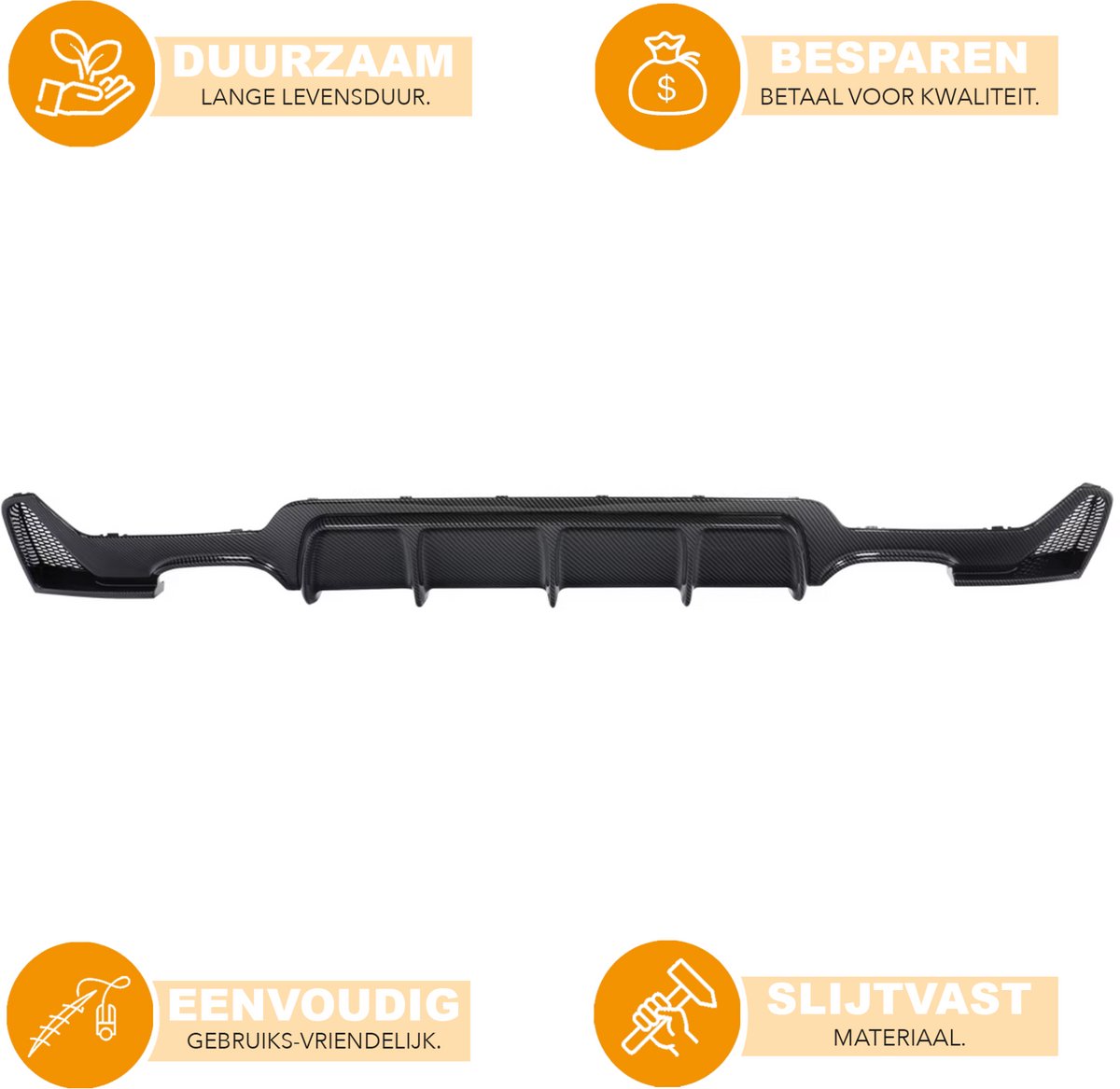 Quad Uitlaat Diffuser Carbon Pro- Voor BMW 4 Serie F32/F33/F36 M Sport (2014-2018)- Carbon Look - Auto accessoires