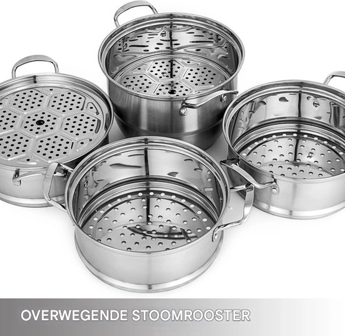 Happyment Stoompan - 5 Lagen - Stoomkoker - Gestoomde Gerechten - 30 cm