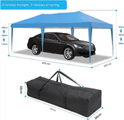 Partytent met zijwanden - 300x600cm - Opvouwbaar - Blauw - 420D Oxford Doek - Easy up - Paviljoen - Waterdicht weerbestendig - In hoogte verstelbaar