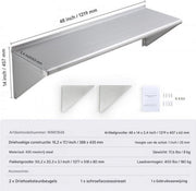 Kruidenrek ophangbaar - 180KG draagvermogen - Horeca - Wandrek RVS - Voor kruidenpotjes en meer - Keukenrek