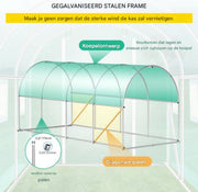 Professionele Kas - Moestuin - Waterdicht - Wit - Walk in - 215 Cm Hoog - Met ramen