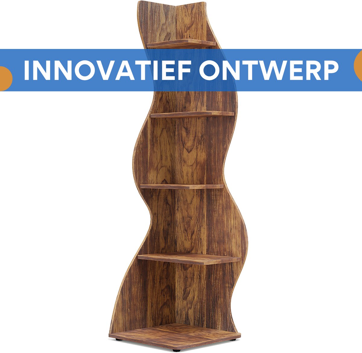 Moderne boekenkast 5 lagen - Bruin - Boekenrek - Woonkamer, slaapkamer en kinderkamer - Hout - 180cm