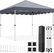 Gazebo Zyrell - Pergola - Paviljoen - Partytent - Strandtent - Voor Terras, Feest en Achtertuin - 3x3m - Grijs