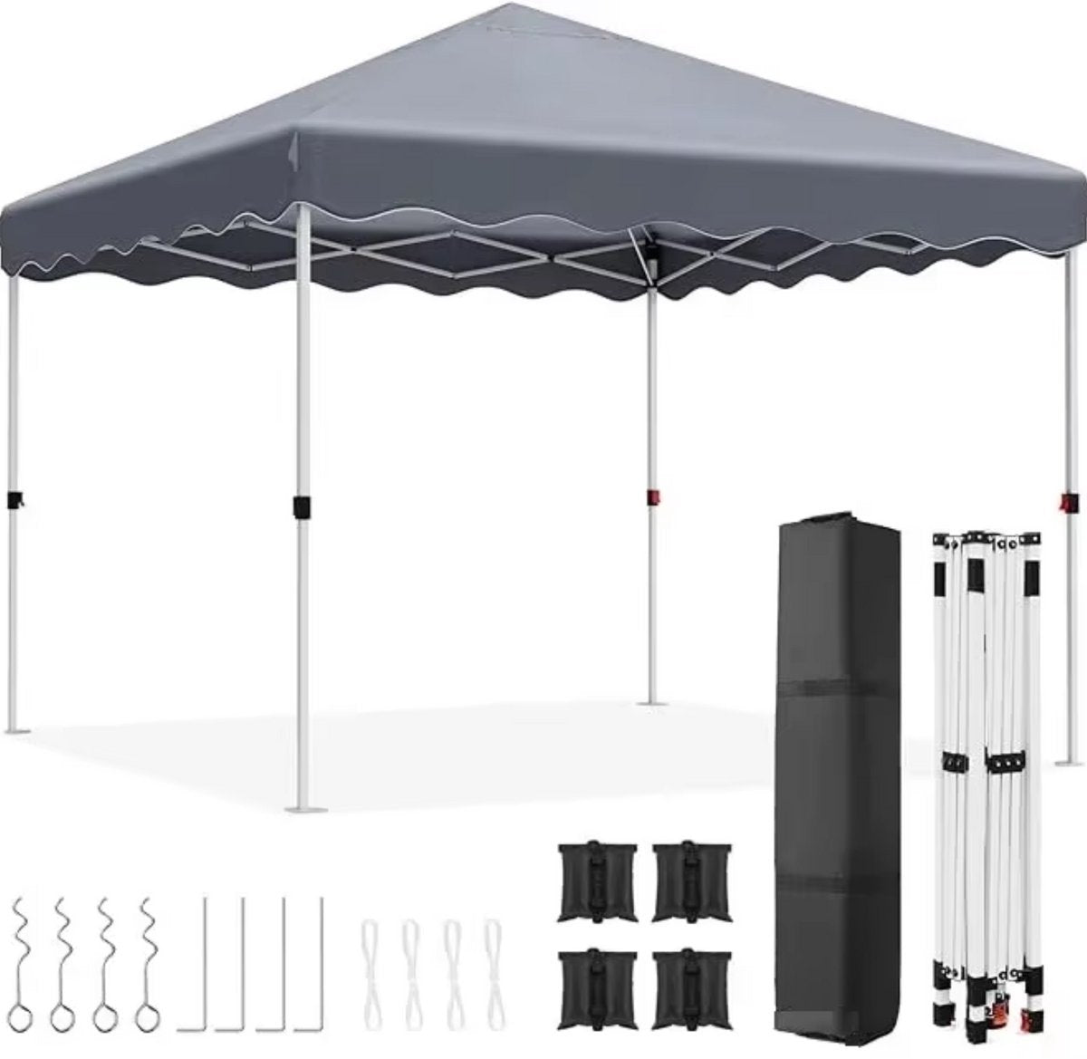 Gazebo Zyrell - Pergola - Paviljoen - Partytent - Strandtent - Voor Terras, Feest en Achtertuin - 3x3m - Grijs