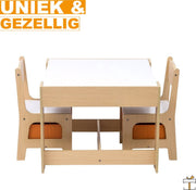 Bolt Edge Kindertafel en Stoeltjes - Speeltafel - Kinderbureau - Wit