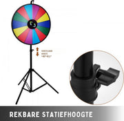 Rad van fortuin - 61cm - Fortuinwiel - Draairad - Draaiwiel - Draaischijf - 14 Slots - Spel & Promotie