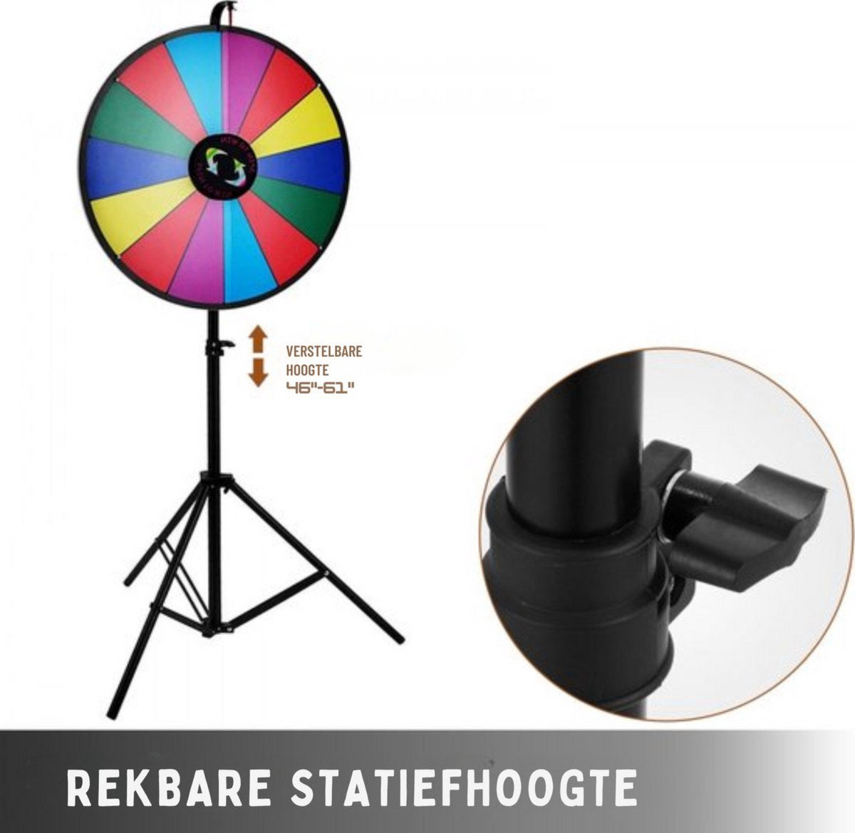 Rad van fortuin - 61cm - Fortuinwiel - Draairad - Draaiwiel - Draaischijf - 14 Slots - Spel & Promotie