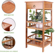 Opulence Rustiek Nachtkastje - Voor Slaapkamer of Woonkamer - Bijzettafeltje met Lade en Open Plank - Houtlook Afwerking - 78cm