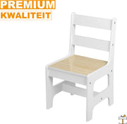 Happyment® Kindertafel en 2 Stoeltjes - Kindermeubel - Speeltafel - kinderbureau - Black friday - Sinterklaas - Kerstcadeau - Eiken