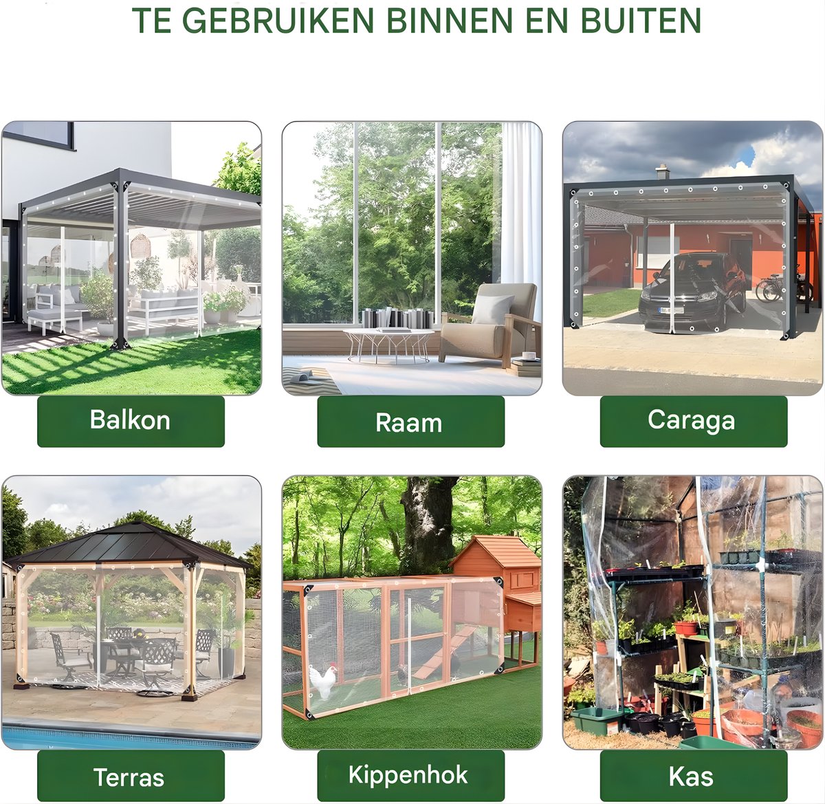 Dekzeil - Afdekzeil - Zeildoek - Voor Tuinhuis & Terras -Transparant 2x2m