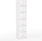 6-laags Hoge smalle Hoek Boekenkast - Boekenplank - Wandplank - Boekenrek - Voor Thuiskantoor en Kleine Ruimtes - Wit