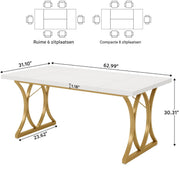 Eettafel - Keukentafel - Eetkamertafel - Voor 4-6 personen - Wit