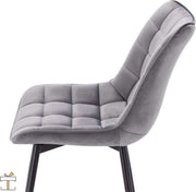 Happyment Luxe Eetkamerstoelen - Velvet Lichtgrijs - Woonkamerstoelen - Keukenstoelen - Kuipstoel - Set van 2, 4 of 6