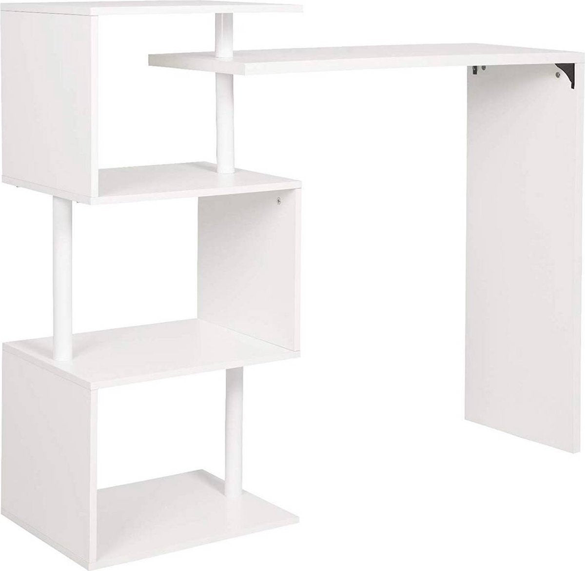 Happyment Bartafel Zita - Voor binnen - Rechthoekig - Hout - Zwart - 98x38x100cm