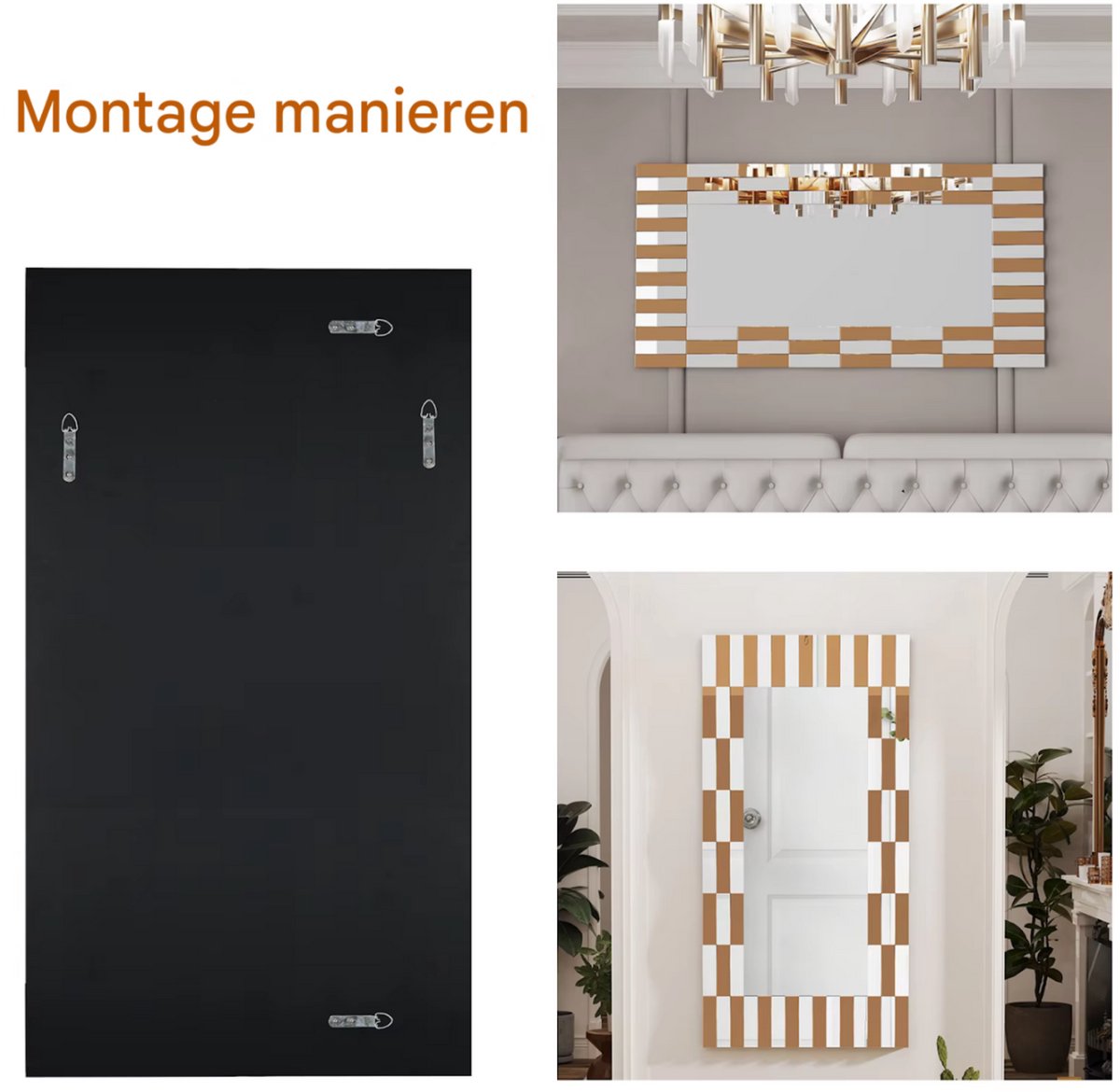 Wandspeigel Milano - 60x90cm - Woonkamer - Spiegel voor Badkamer, Make-up & Wandmontage