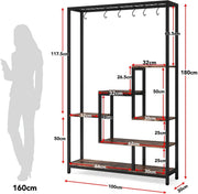 Plantenstandaard met 5 lagen - Plantenrek voor Binnen - 180cm - Plantenladder - Bruin