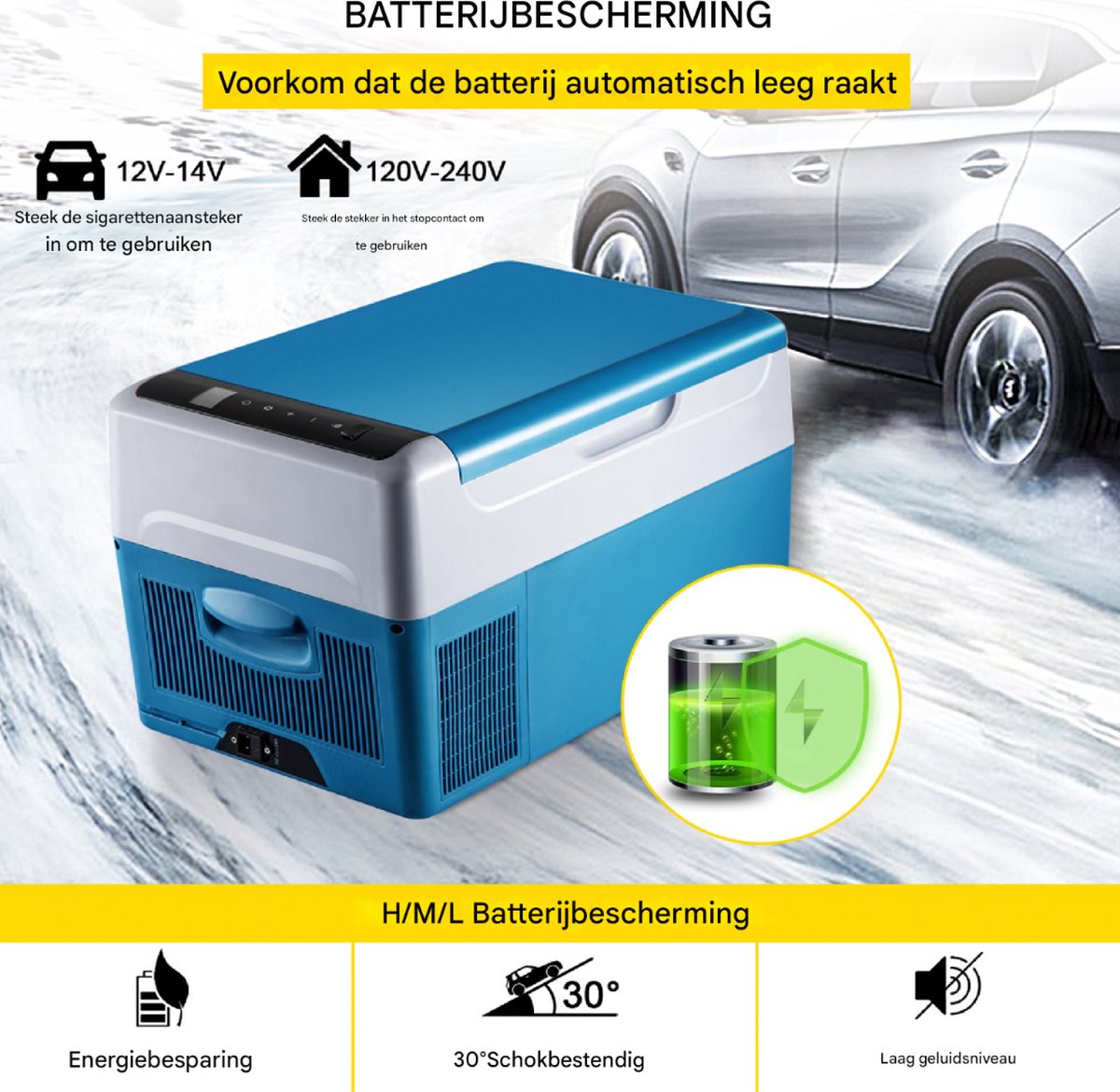 Happyment Koelbox 20L - Werkt met APP - Auto - Icebox - Koeler - Koelkast - Frigo