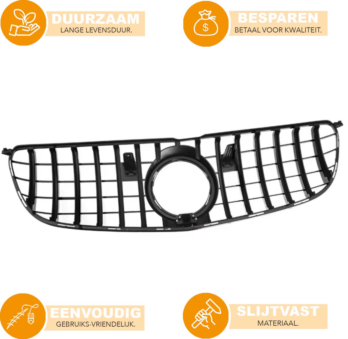 Voorbumper - Voor Mercedes GLS-Klasse X166 2016-2019 - Auto accessoires - GT grille - Voorgrille - Gloss Zwart