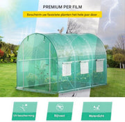 Inlooptunnelkas Deluxe - Kas - Tunnelserre - Kweekkas - Broeikas - 3x2,1x2,1 m - Waterdichte Tuinserre - Gegalvaniseerd Frame