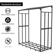 Houtopslag Opulence - Voor buiten - Brandhout - Houtberging - Staal