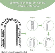 Rozenboog Valora - 215cm - Tuinboog - Decoratie - Buitenluifel - Versiering - Multifunctioneel - Voor klimplanten