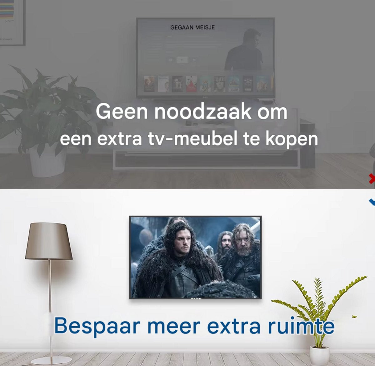 TV muurbeugel - Voor 32"-55" inch - Draaibaar en kantelbaar - Ultra Slim & ruimtebesparend - Beugel statief - Zwart