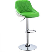 Barkrukken - Set van 2 - Groen - Kunstleer - Verstelbaar in Hoogte - Met Rugleuning - Zithoogte 60-82 cm