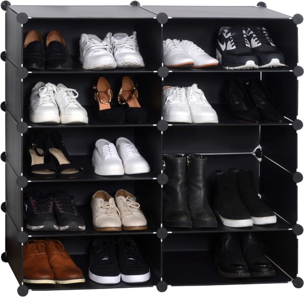 Happyment Sneakerbox Deluxe - Zwart - 10 stuks - Schoenenbox - Schoenenrek - Opbergbox - Schoenendoos - Opbergsysteem
