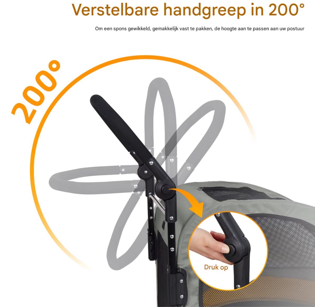 Hondenbuggy Vortex - Inklapbaar - Voor kleine honden - Tot 55KG - All terrain - Comfort