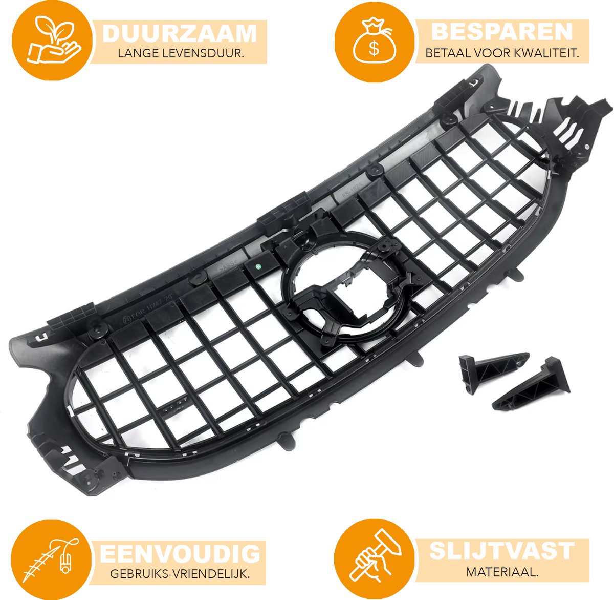 Voorbumper - Voor Mercedes GLA-Klasse H247 GLA200 2020-2023 - Auto accessoires - GT Grille - Front grille - Gloss Zwart