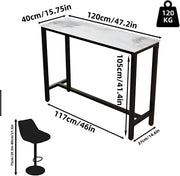 Milano Bartafel Milano - 120cn - Voor binnen - Keuken en woonkamer - Marmer look - 4 to 6 personen - Wit grijs