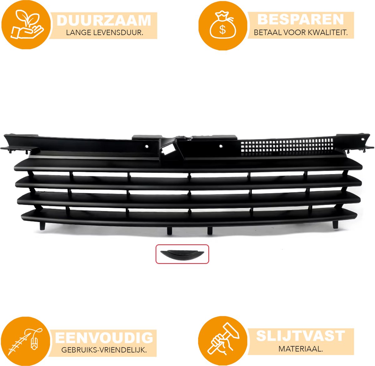 Voorbumper Grille - Zwart - Auto accessoires - Voor Volkswagen Jetta/Bora MK4 (1999-2005)