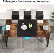 Modern Computerbureau - Vintage zwart - Voor Thuiswerkplek of Kantoor - Bureau - 180cm