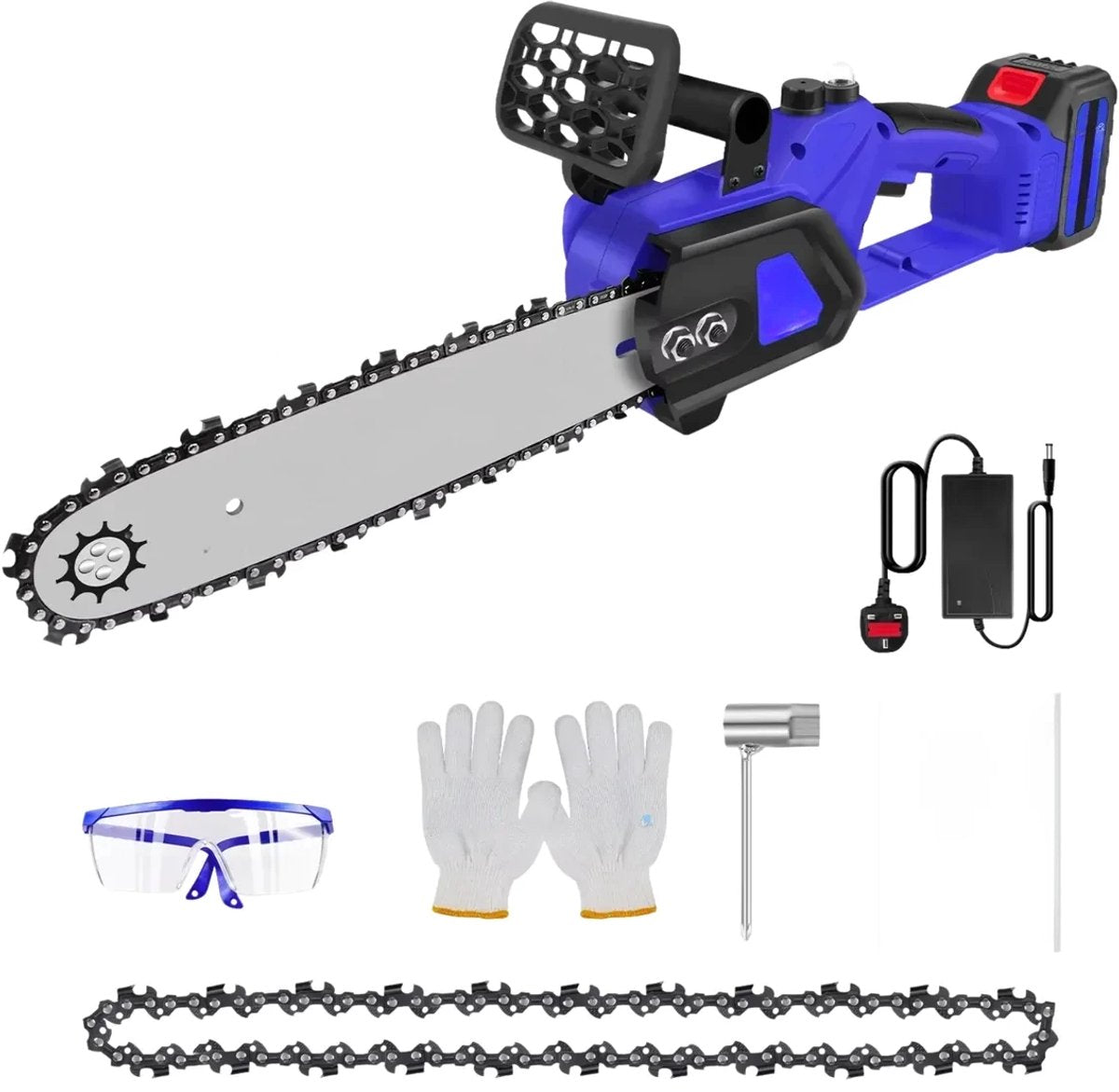 Draadloze Elektrische Kettingzaag Zyren - 12-Inch - Borstelloze Mini Kettingzaag met Batterij en Gereedschapskist - Handheld voor Hout Snijden en Tuinboom