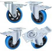 Zwenkwielen met rem - Set van 8 - 100 mm - Set van 4 - Transportrollen - Zware wielen - 150KG Draagvermogen