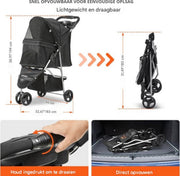 Hondenwandelwagen - Voor honden & katten - Puppy Kinderwagen - Huisdierbuggy - Huisdier