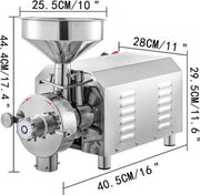 Proffesionele Grain Grinder RVS- Kruidenmolen- Specerijenmolen- 2200W Graanmolen - RVS Keukenmolen