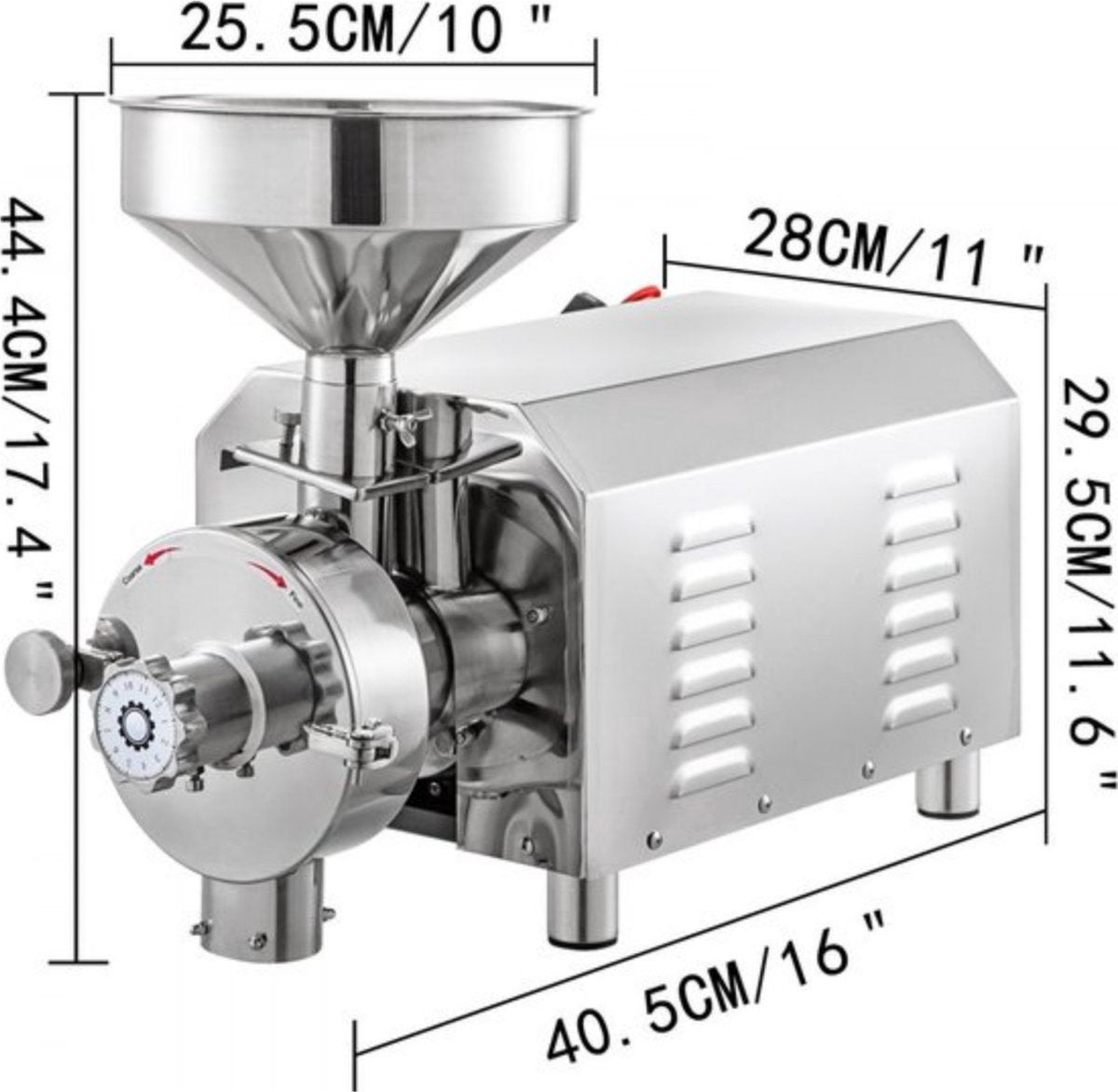 Proffesionele Grain Grinder RVS- Kruidenmolen- Specerijenmolen- 2200W Graanmolen - RVS Keukenmolen
