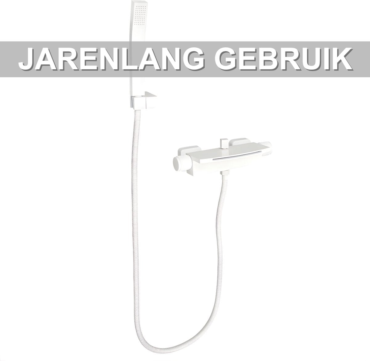 Badkraan - Met waterval - Voor badkamers - Luxe uitstraling met warm/koudfunctie - Wit