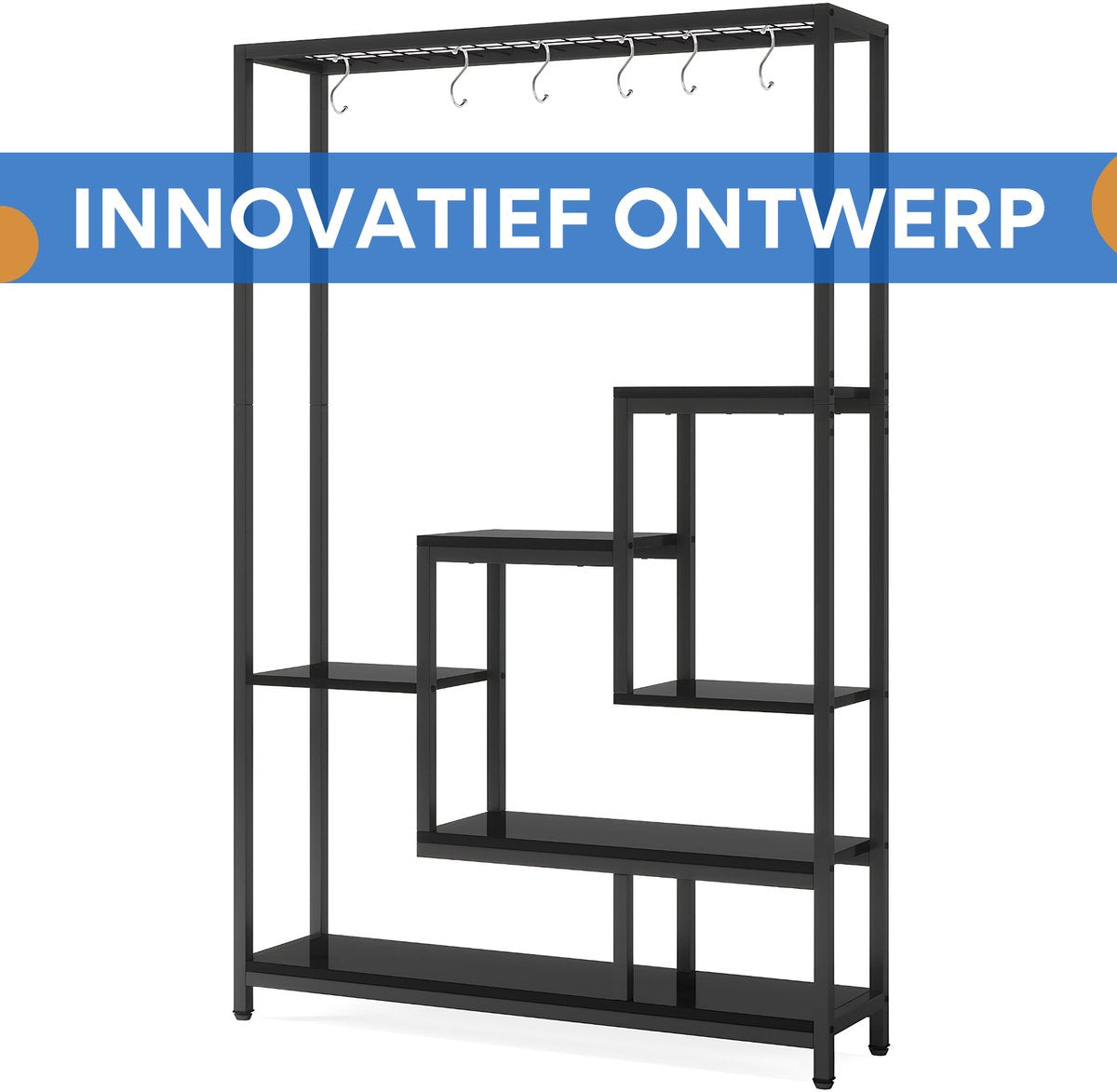 Plantenstandaard met 5 lagen - Plantenrek voor Binnen - 180cm - Plantenladder - Zwart