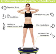 Happyment Trilplaat Fitness - Met Bluetooth Speaker - Trilplaat Vermageren - Meerdere Functies - Met Led Display - Met Elastieken