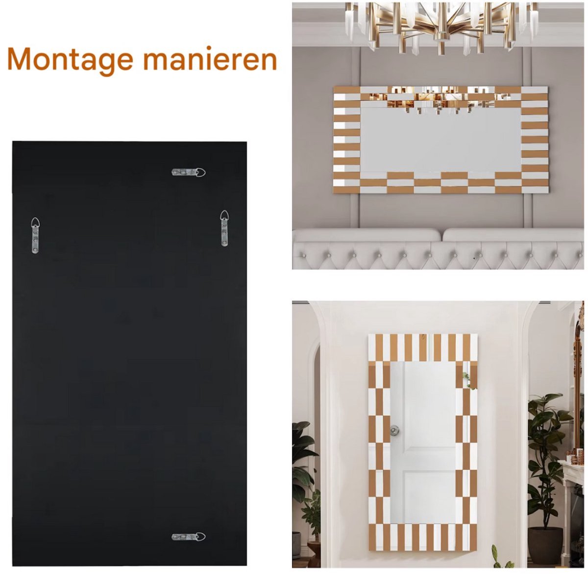 Wandspiegel Milano - 60x90cm - Woonkamer - Spiegel voor Badkamer, Make-up & Wandmontage