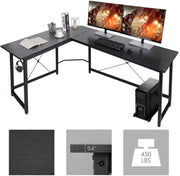 L-vorm Bureau - 170cm - Zwart - Hoekbureau - Computer, Gaming & Laptop Bureau - Thuiskantoor - Tafel