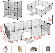 Knaagdierenren Lily - Ren hoog - Verstelbaar - Voor binnen - Kattenren - Dierenren - Puppyren - Kleine dieren - Kittens - Wit - 142x53x71 cm
