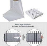 Happyment Privacy strip - Net schutting - Zichtbreeknet deluxe - Zichtdoek - Windbreekgaas - 50m x 19cm - Grijs