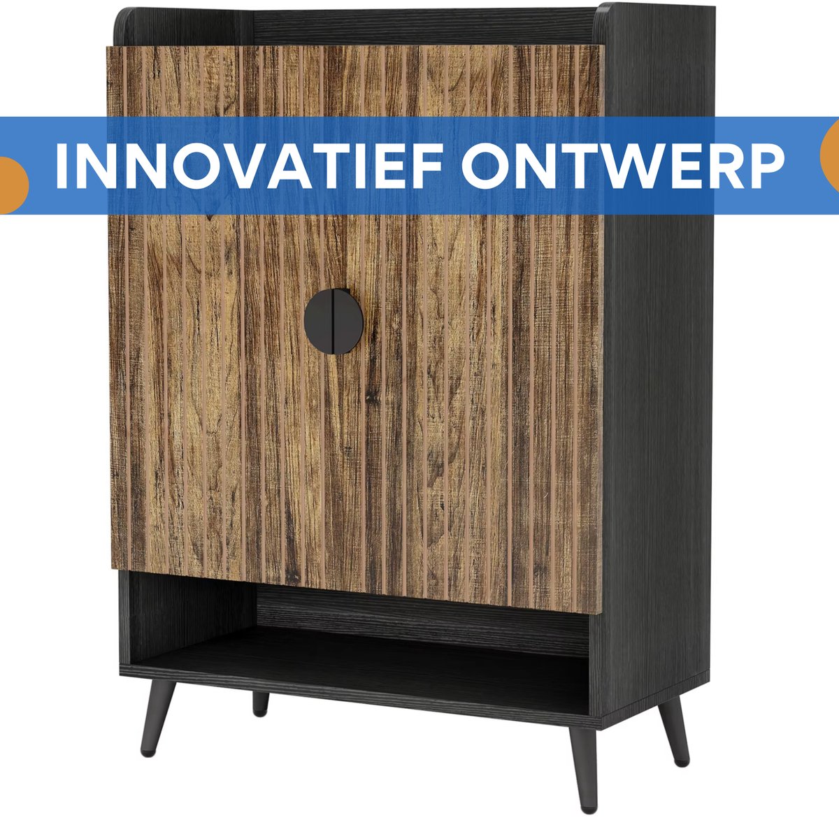 Schoenenkast - Schoenenbank - Schoenenrek - Voor schoenenopslag - Met 7 lagen en verstelbare planken - Coffee