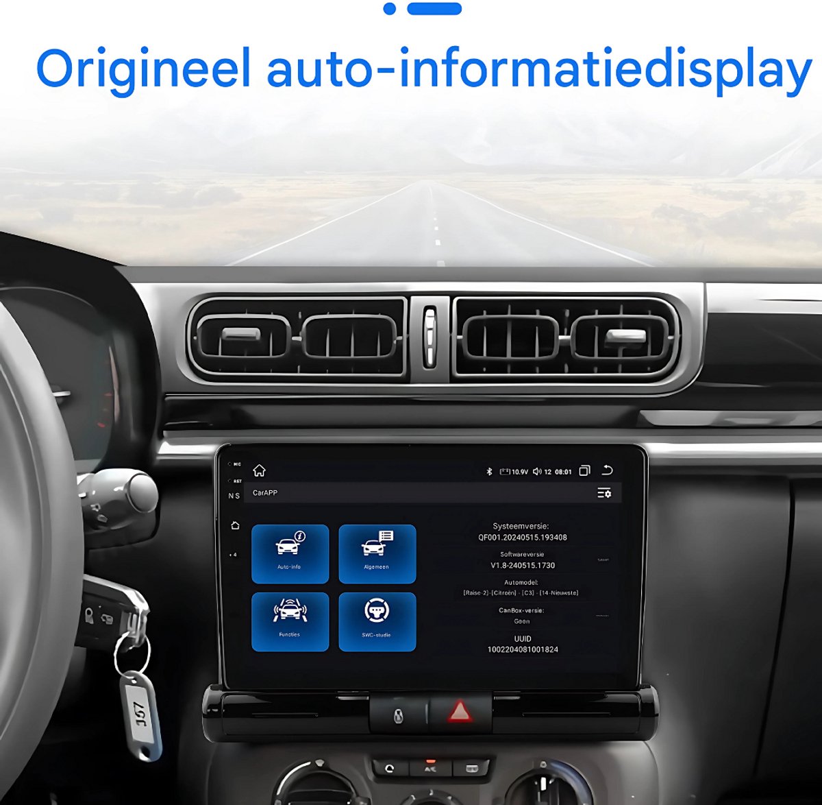 Autoradio met bluetooth - Carplay - Voor Citroën C3 & C4 Aircross (Brazilië) (2017-2023) - Geschikt voor Apple en Android - Stereo - Navigatie - Navigatiesysteem auto - 1GB 32GB