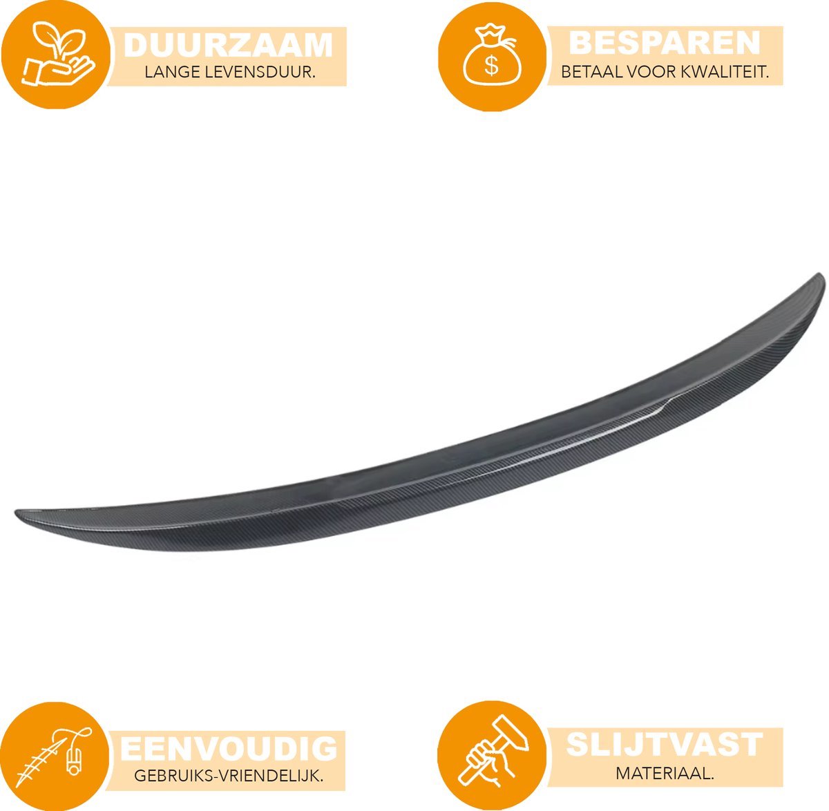 Spoilerkit Stratos - Kofferbak - Carbon Fiber Look - Voor BMW 5 Serie F10 (2010-2016) - M Stijl - Auto Accessoires