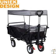 Bolderkar - Opvouwbaar - Zwart - Camping of strand - 80kg draagkracht
