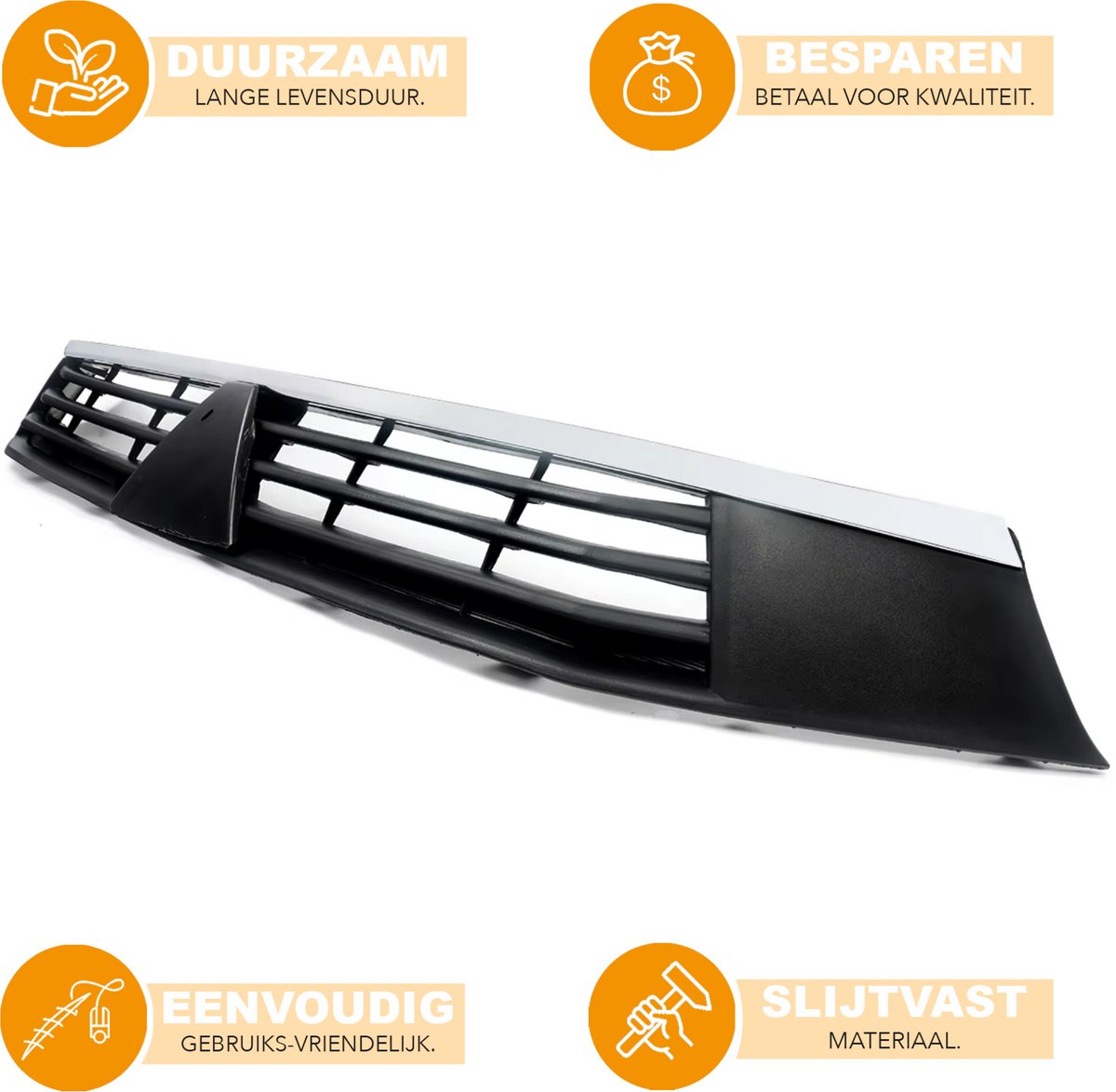 Voorbumper Grille Deluxe - Voor Mitsubishi Outlander Sport ASX RVR (2016-2019) - Zwart